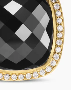 Albion® Pendant 18K Yellow Gold with Black Onyx and Diamonds, 15mm