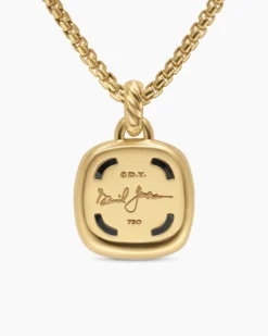 Albion® Pendant 18K Yellow Gold with Black Onyx and Diamonds, 15mm