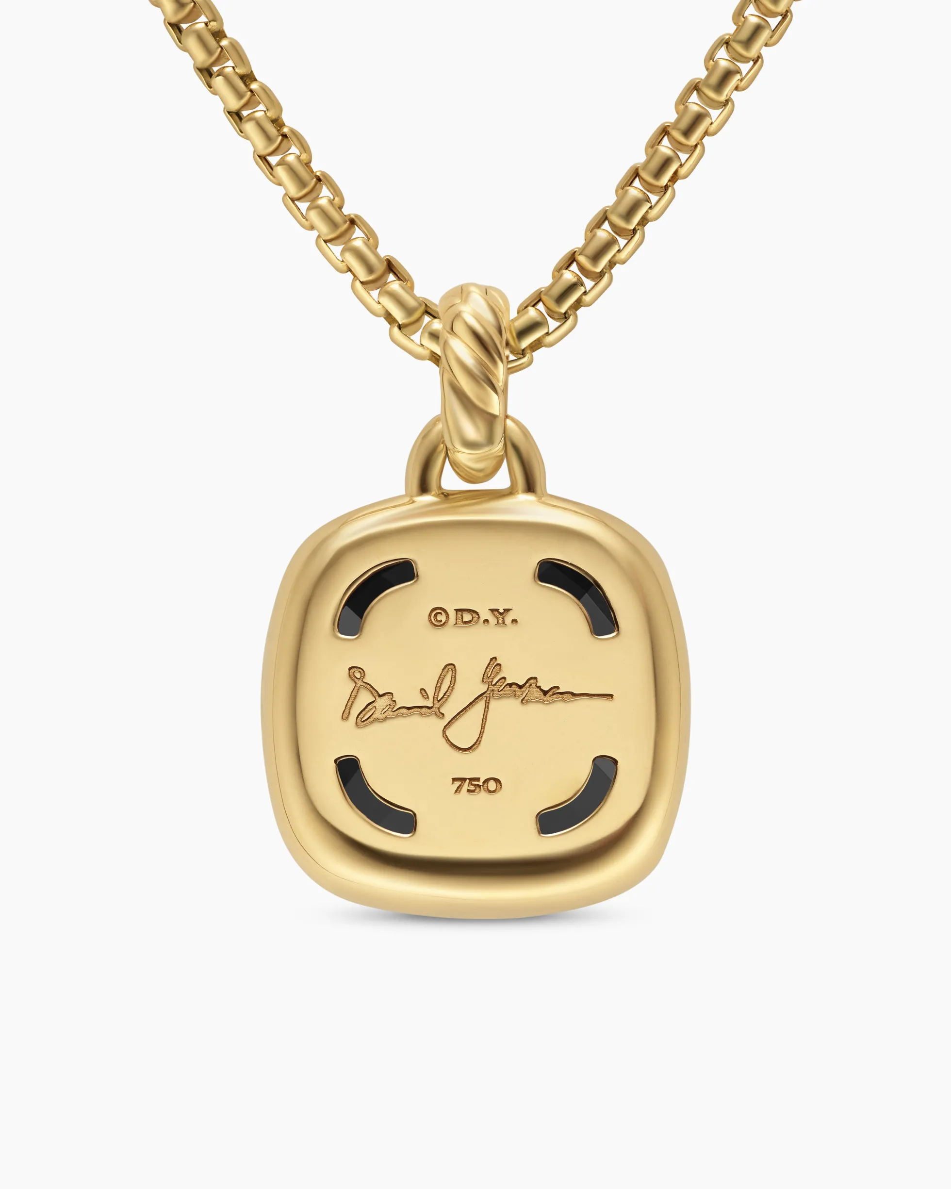 Albion® Pendant 18K Yellow Gold with Black Onyx and Diamonds, 15mm