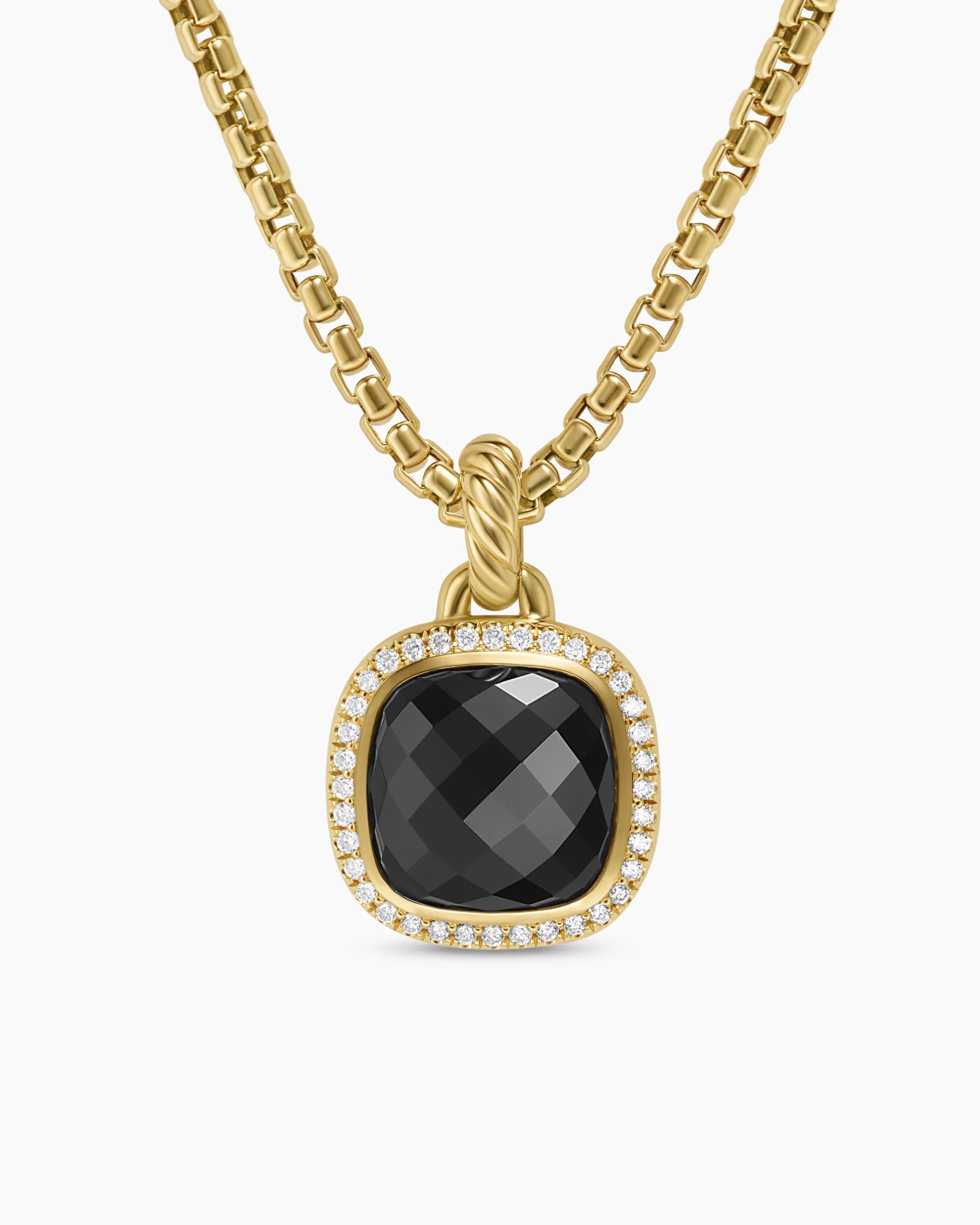 Albion® Pendant 18K Yellow Gold with Black Onyx and Diamonds, 11mm