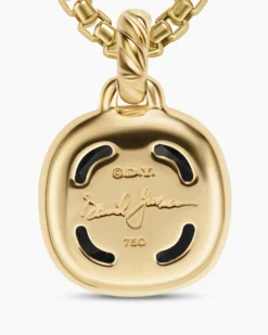 Albion® Pendant 18K Yellow Gold with Black Onyx and Diamonds, 11mm