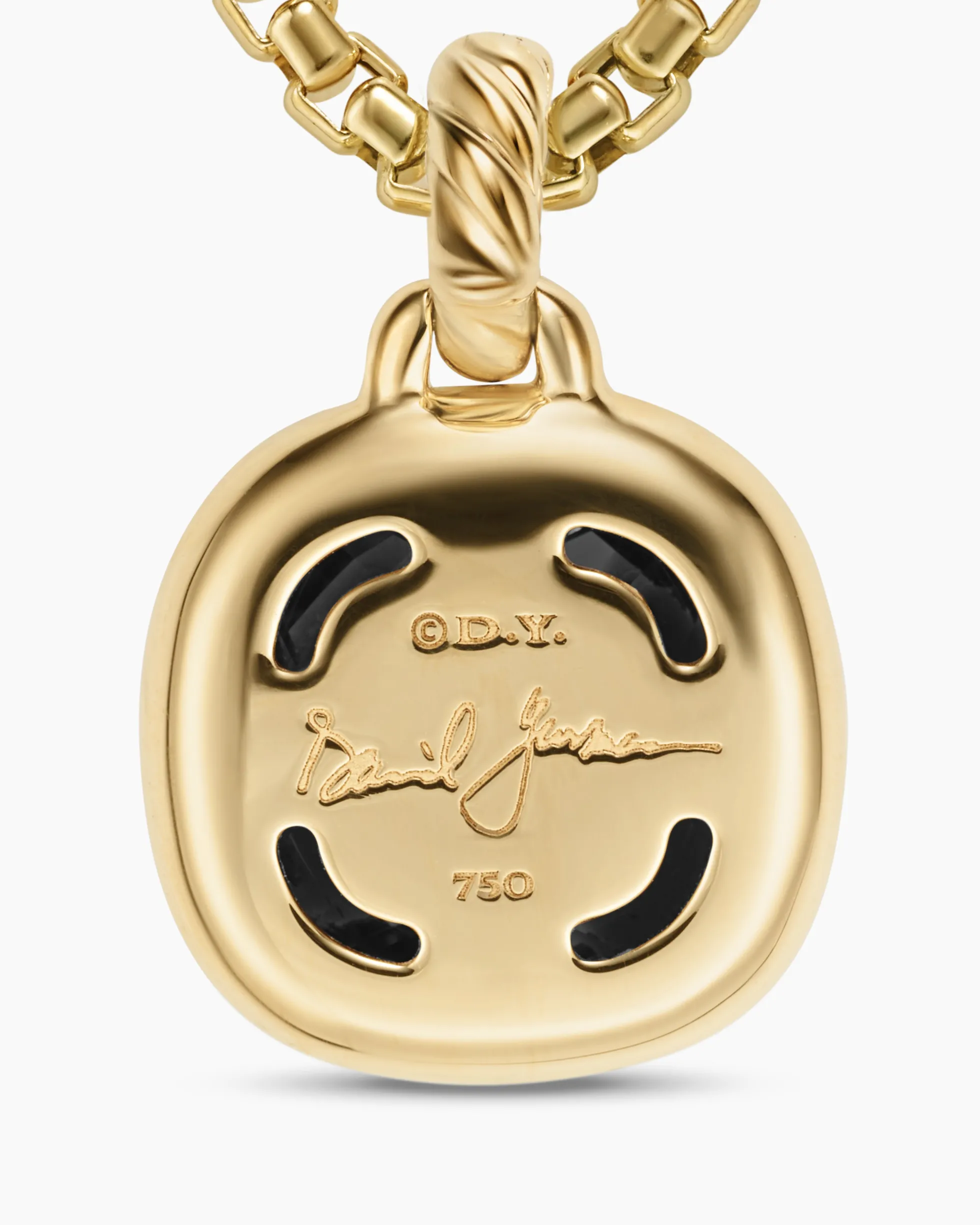 Albion® Pendant 18K Yellow Gold with Black Onyx and Diamonds, 11mm
