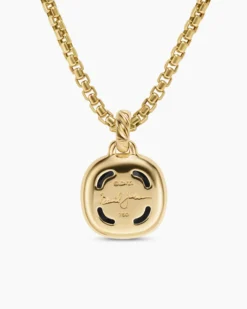 Albion® Pendant 18K Yellow Gold with Black Onyx and Diamonds, 11mm