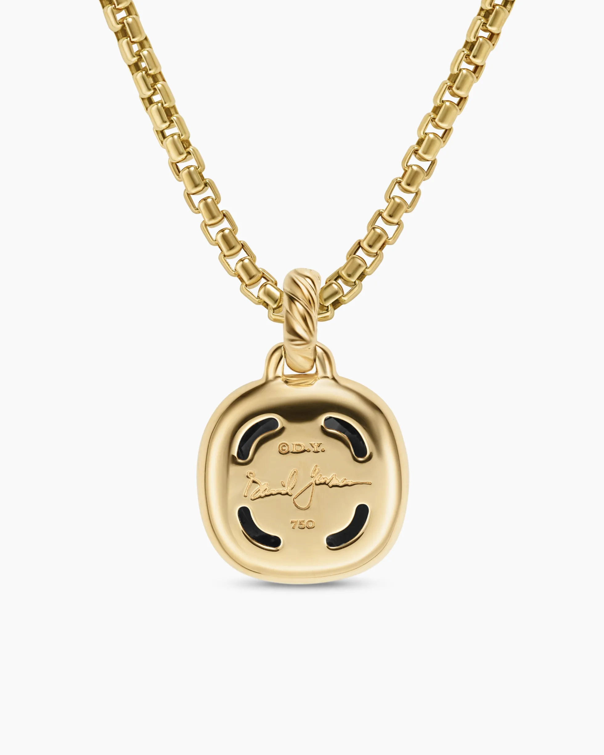 Albion® Pendant 18K Yellow Gold with Black Onyx and Diamonds, 11mm