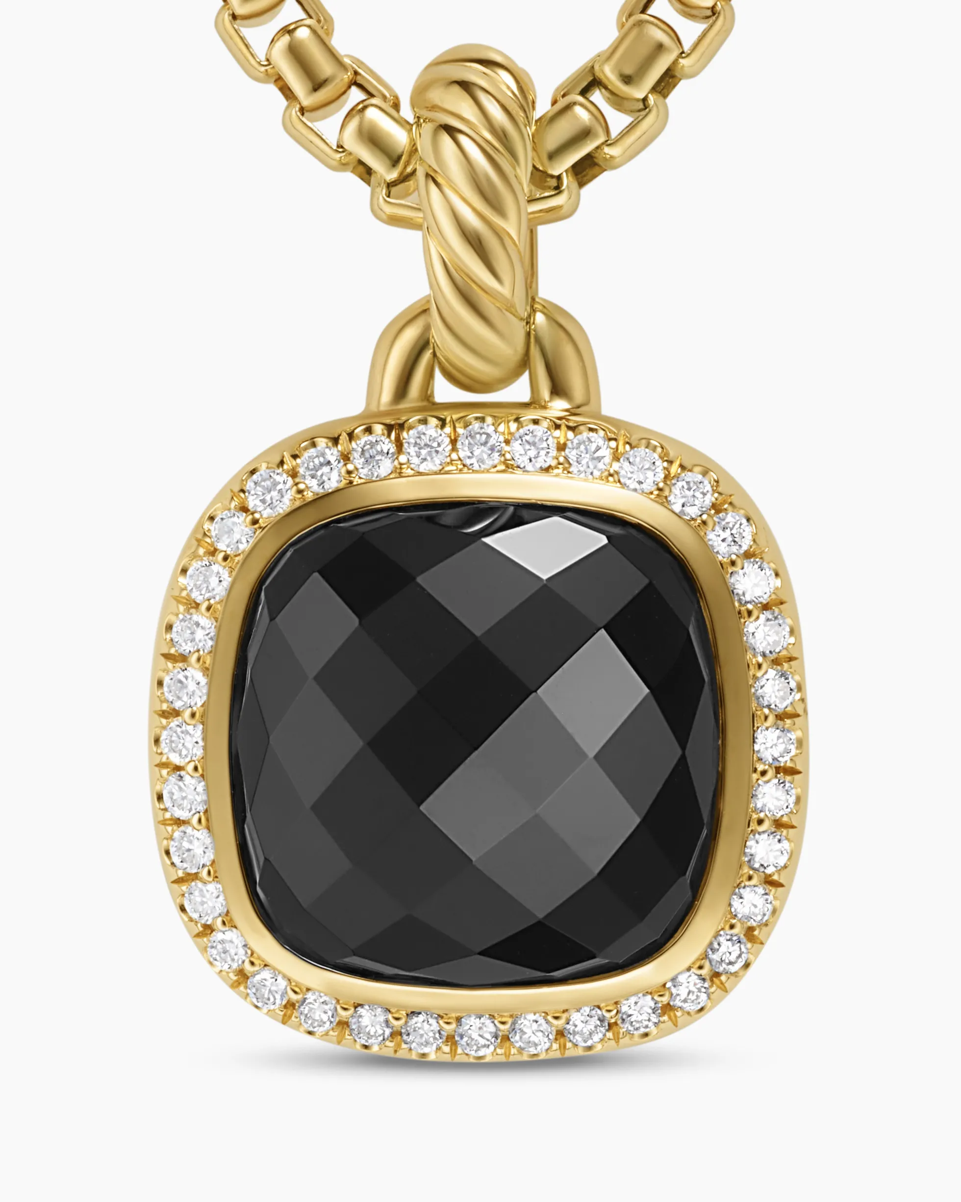 Albion® Pendant 18K Yellow Gold with Black Onyx and Diamonds, 11mm