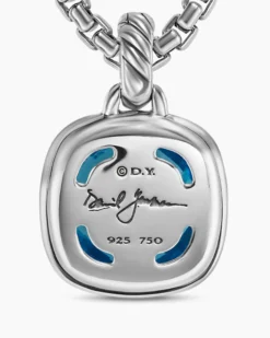 Albion® Pendant Sterling Silver with 18K Yellow Gold and Blue Topaz, 11mm