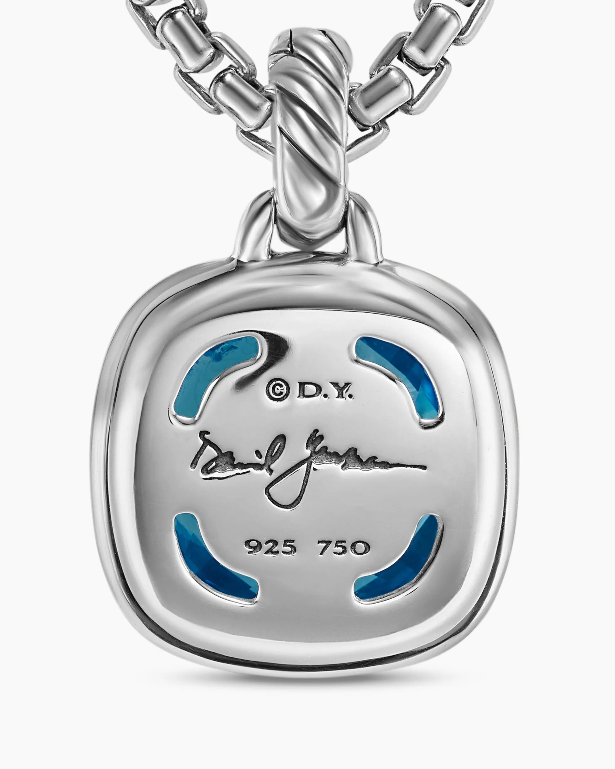 Albion® Pendant Sterling Silver with 18K Yellow Gold and Blue Topaz, 11mm