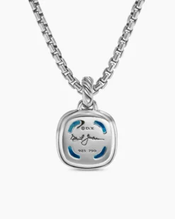 Albion® Pendant Sterling Silver with 18K Yellow Gold and Blue Topaz, 11mm