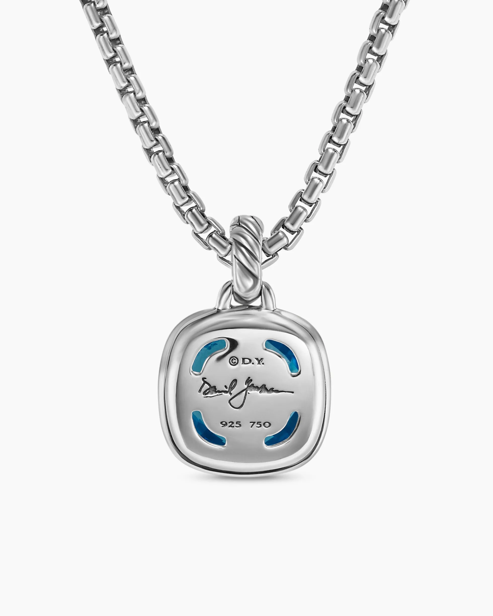 Albion® Pendant Sterling Silver with 18K Yellow Gold and Blue Topaz, 11mm