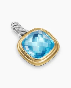 Albion® Pendant Sterling Silver with 18K Yellow Gold and Blue Topaz, 11mm