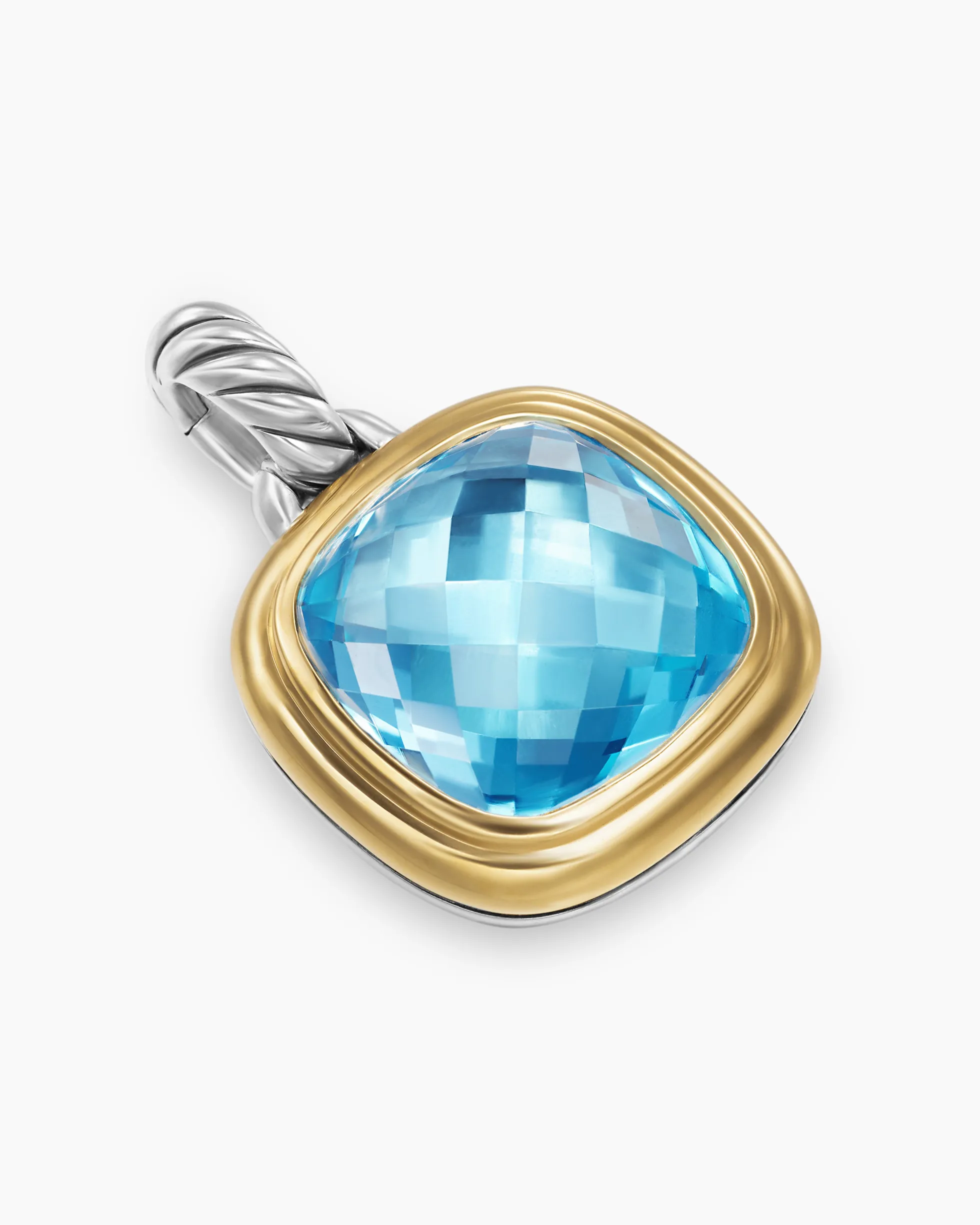 Albion® Pendant Sterling Silver with 18K Yellow Gold and Blue Topaz, 11mm