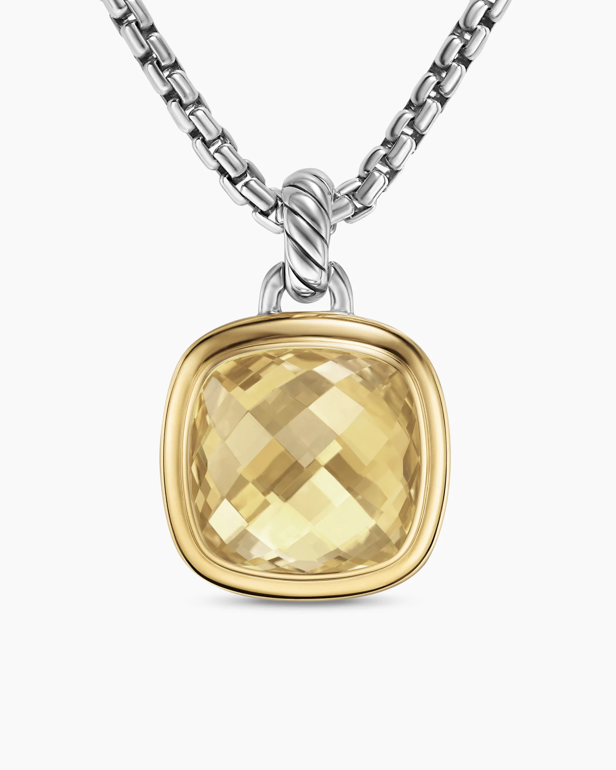 Albion® Pendant Sterling Silver with 18K Yellow Gold and Champagne Citrine, 15mm