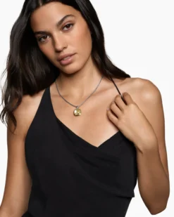 Albion® Pendant Sterling Silver with 18K Yellow Gold and Champagne Citrine, 15mm
