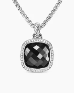 Albion® Pendant Sterling Silver with Black Onyx and Diamonds, 15mm