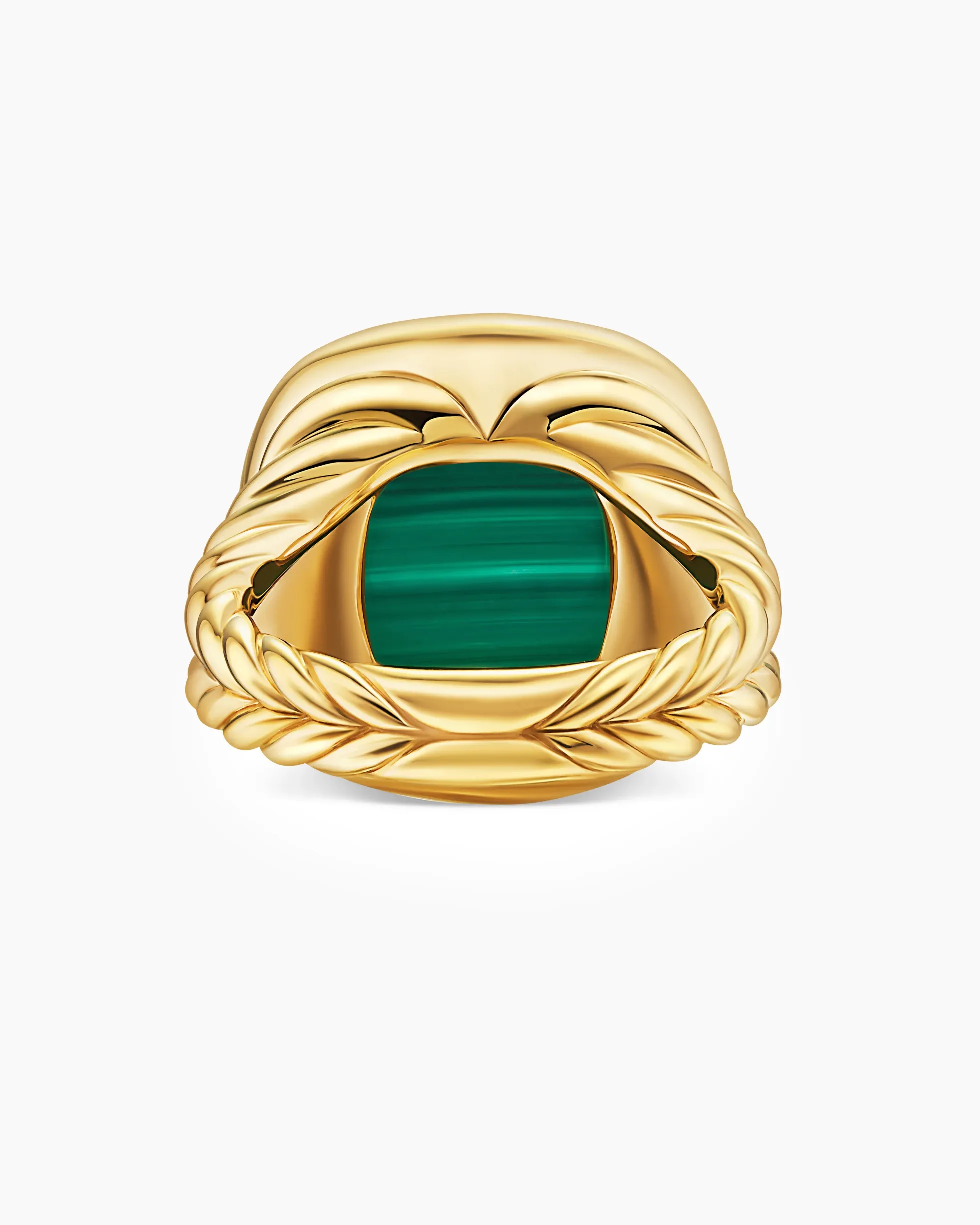 Albion® Ring 18K Yellow Gold with Malachite and Diamonds, 15mm