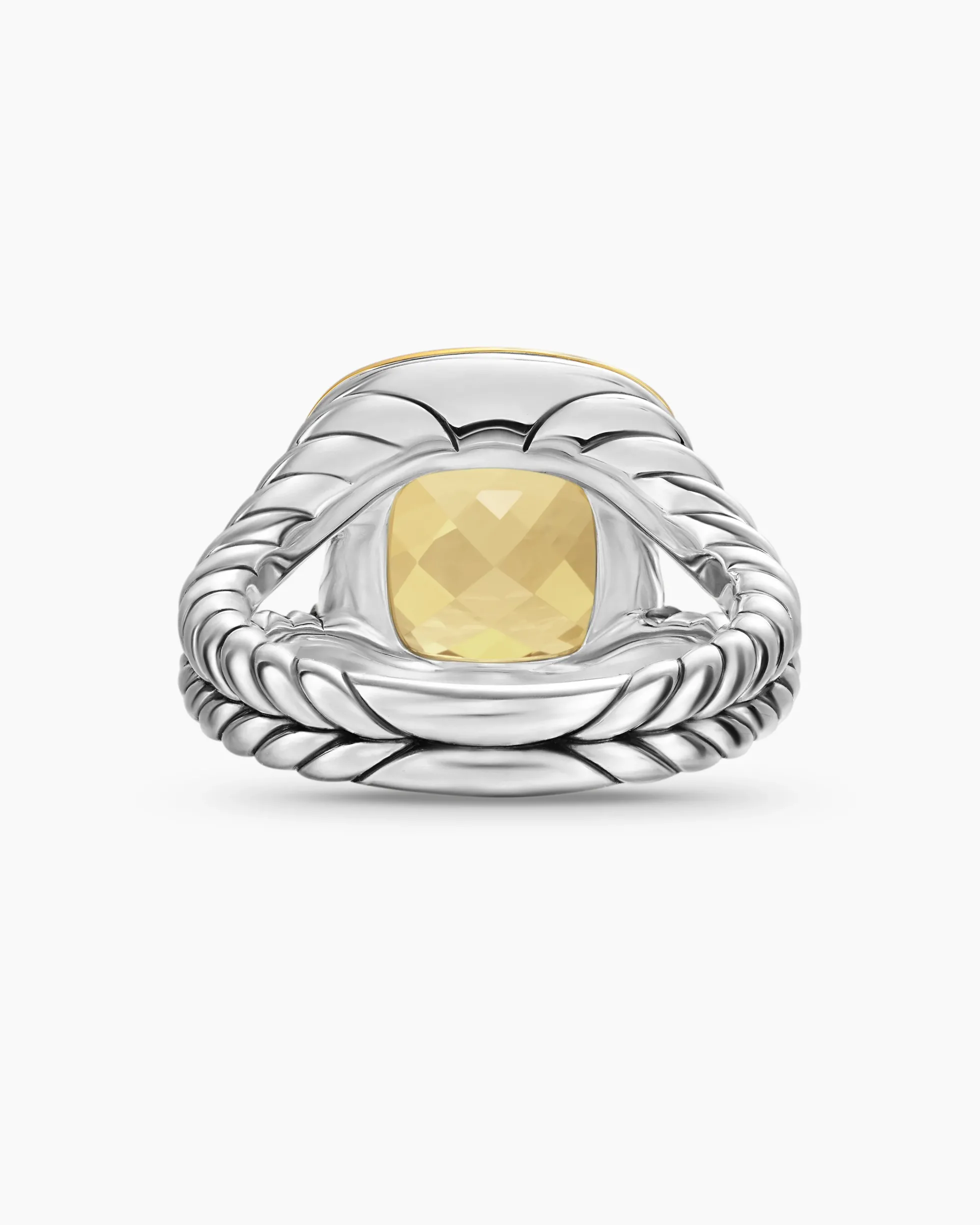 Albion® Ring Sterling Silver with 18K Yellow Gold and Champagne Citrine, 11mm