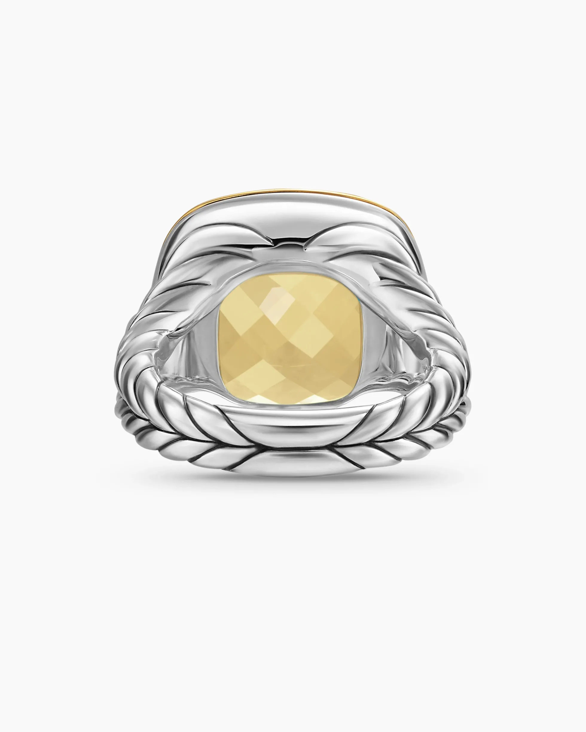 Albion® Ring Sterling Silver with 18K Yellow Gold and Champagne Citrine, 15mm