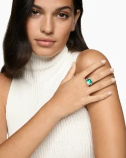 Albion® Ring Sterling Silver with Lagoon Orchid and Diamonds, 11mm
