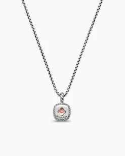 Albion® Teen Pendant Necklace Sterling Silver with Morganite and Diamonds, 4mm