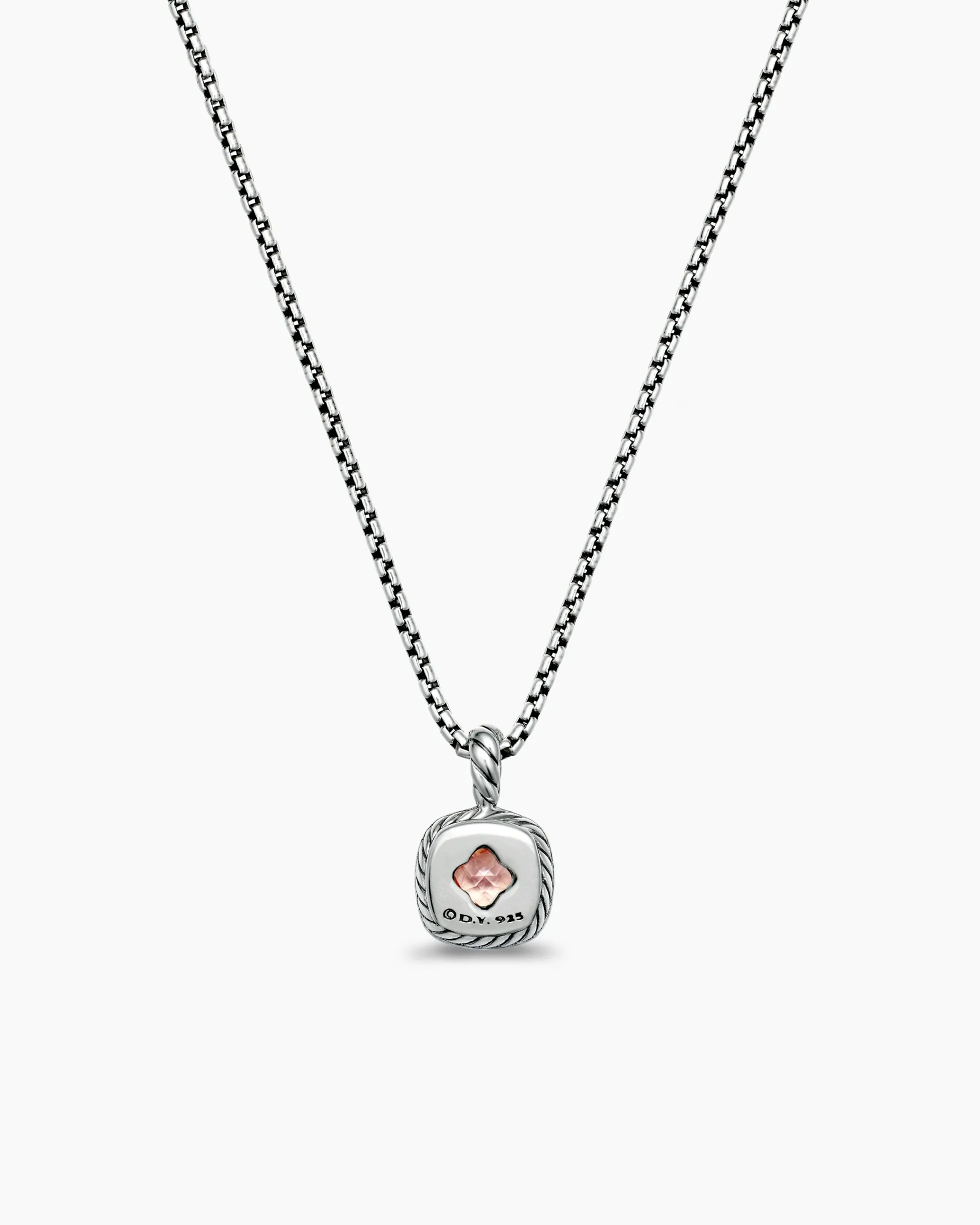 Albion® Teen Pendant Necklace Sterling Silver with Morganite and Diamonds, 4mm