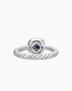 Albion® Teen Ring Sterling Silver with Black Orchid and Diamonds, 4mm