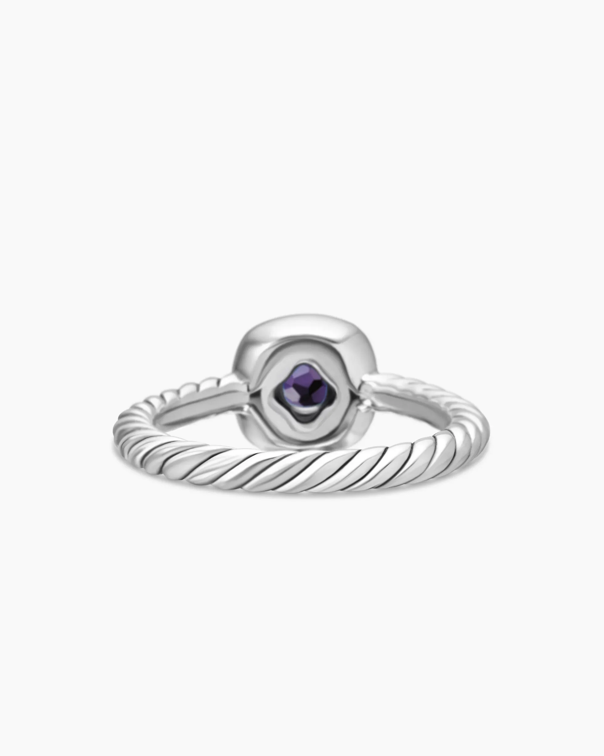 Albion® Teen Ring Sterling Silver with Black Orchid and Diamonds, 4mm