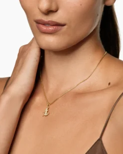 Anchor Amulet 18K Yellow Gold with Diamonds, 14.5mm