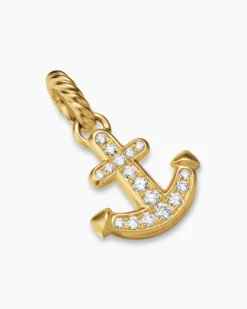 Anchor Amulet 18K Yellow Gold with Diamonds, 14.5mm