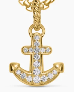 Anchor Amulet 18K Yellow Gold with Diamonds, 14.5mm