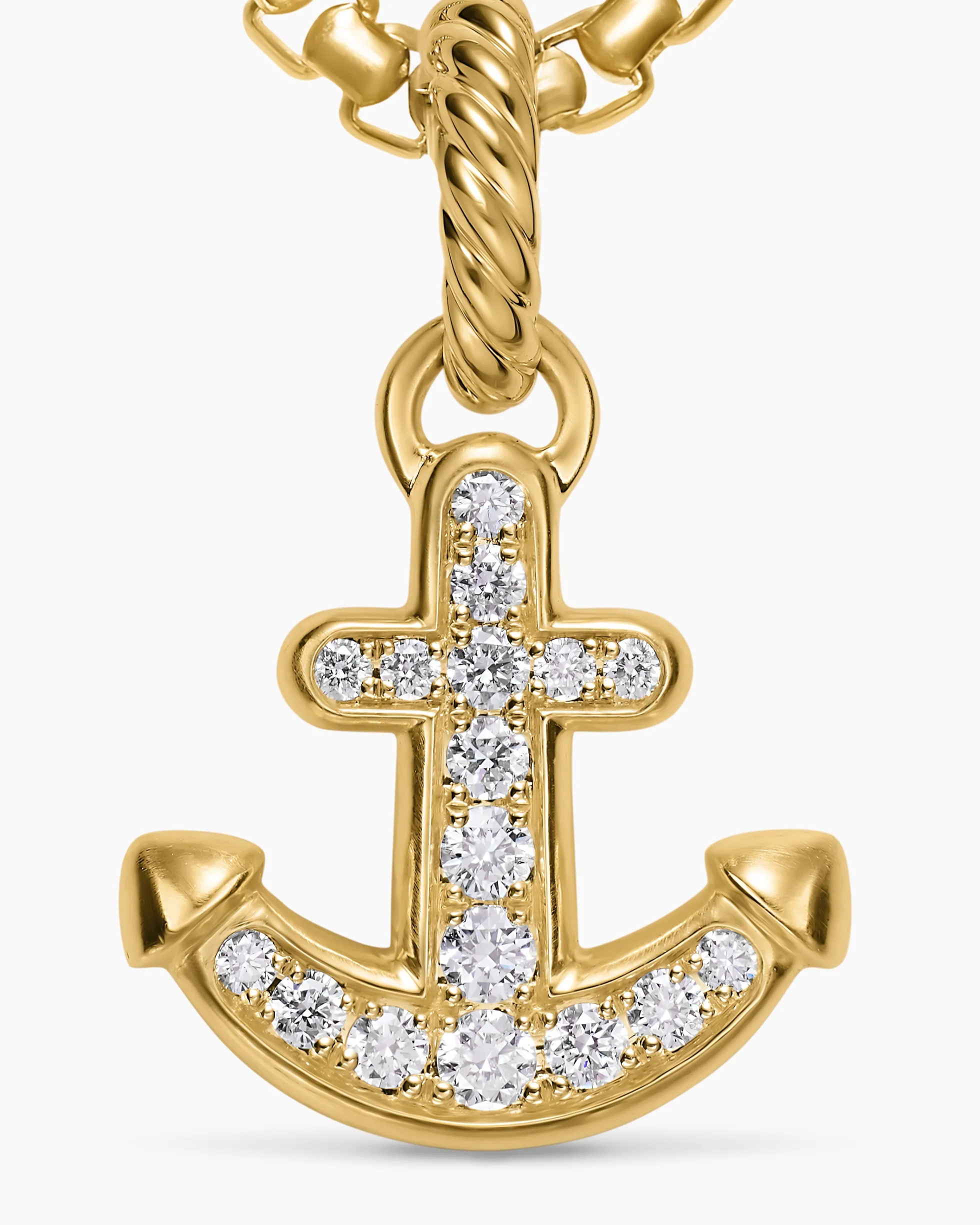 Anchor Amulet 18K Yellow Gold with Diamonds, 14.5mm