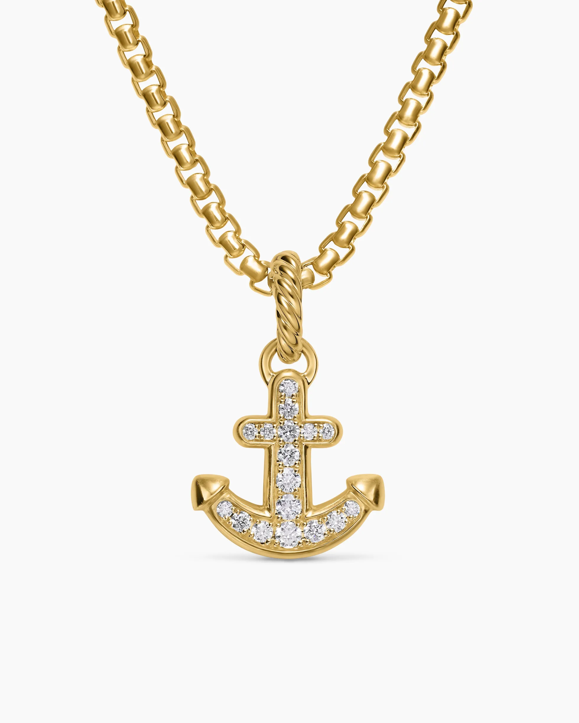 Anchor Amulet 18K Yellow Gold with Diamonds, 14.5mm