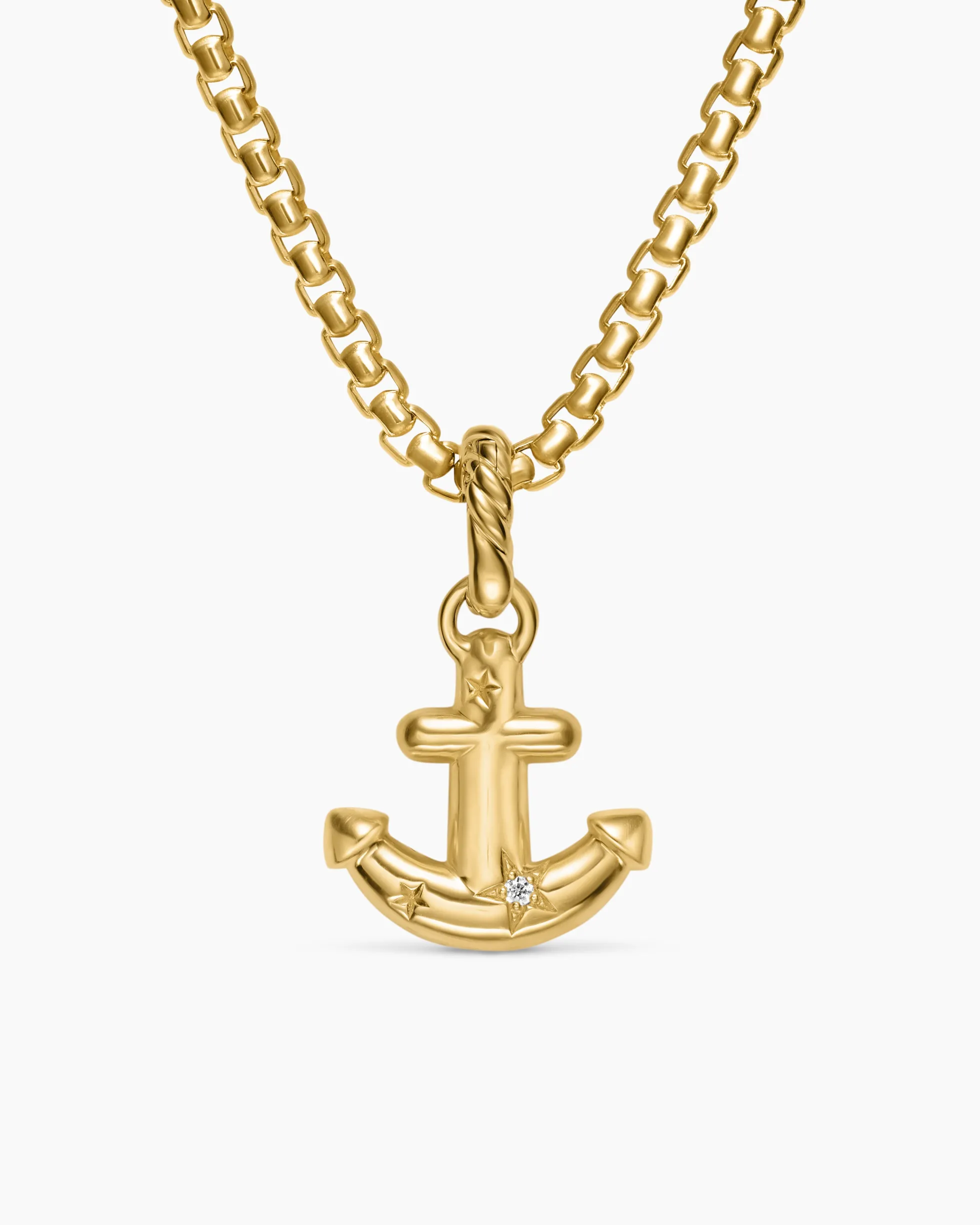 Anchor Amulet 18K Yellow Gold with Diamonds, 14.5mm