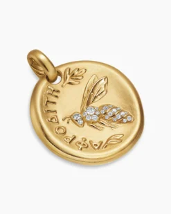 Aphrodite Medallion Amulet 18K Yellow Gold with Diamonds, 28.3mm
