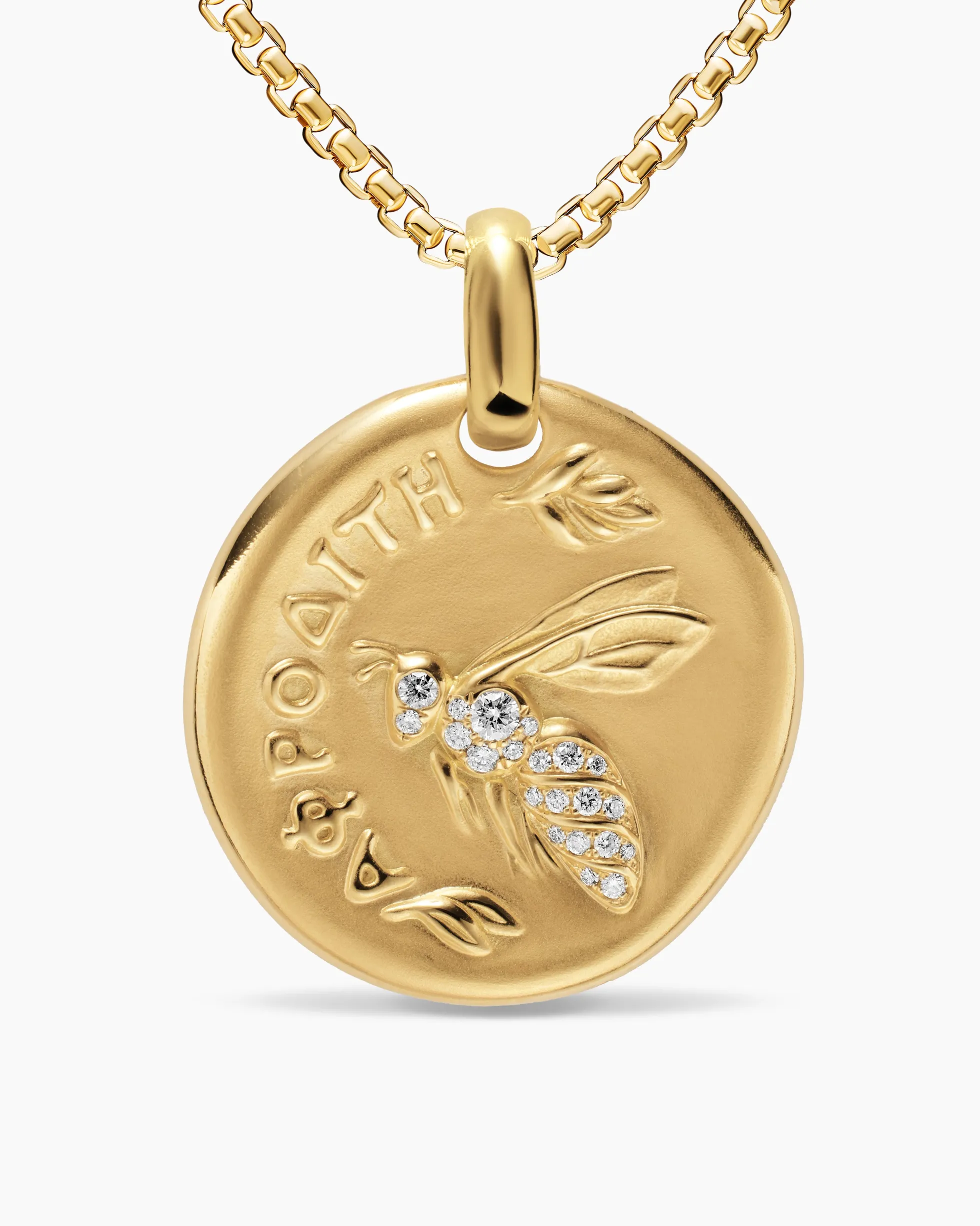 Aphrodite Medallion Amulet 18K Yellow Gold with Diamonds, 28.3mm