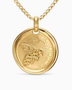 Aphrodite Medallion Amulet 18K Yellow Gold with Diamonds, 28.3mm