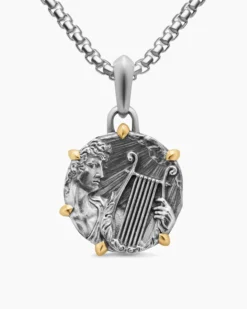 Apollo Amulet Sterling Silver with 18K Yellow Gold, 26.4mm