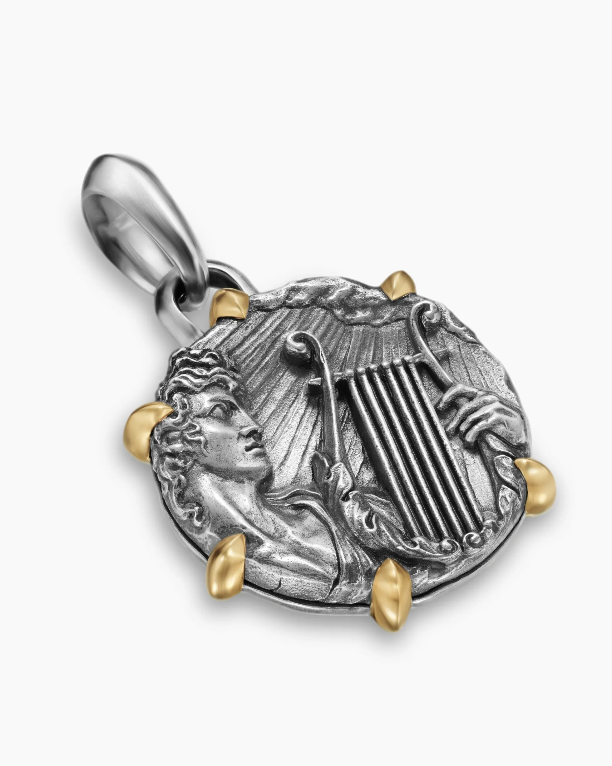 Apollo Amulet Sterling Silver with 18K Yellow Gold, 26.4mm