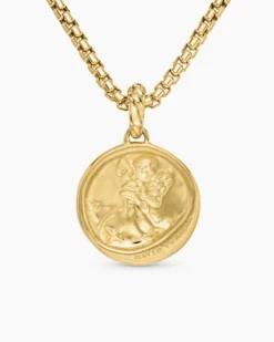 Aquarius Amulet 18K Yellow Gold with Diamonds, 19mm