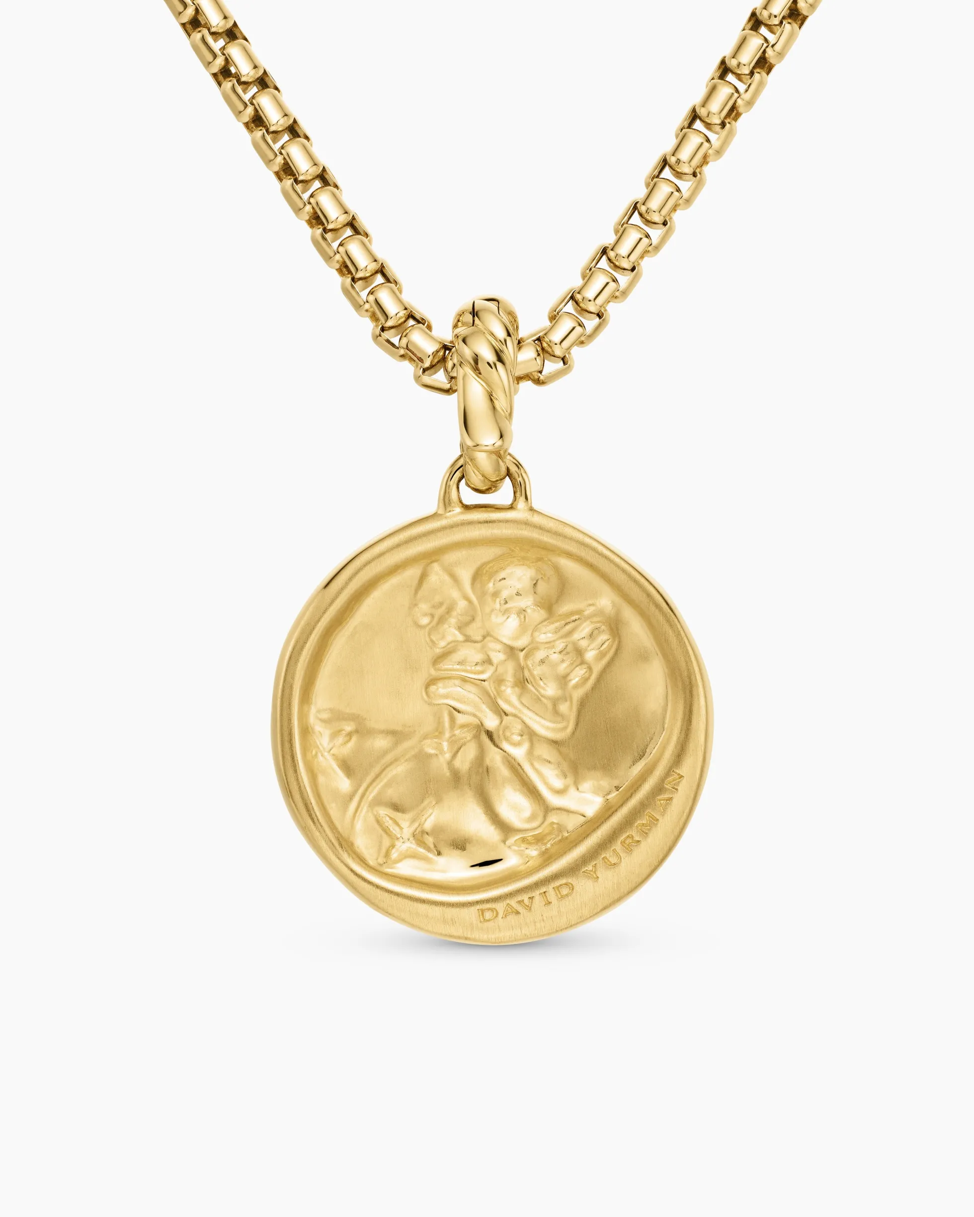 Aquarius Amulet 18K Yellow Gold with Diamonds, 19mm
