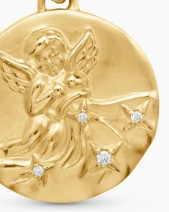 Aquarius Amulet 18K Yellow Gold with Diamonds, 19mm