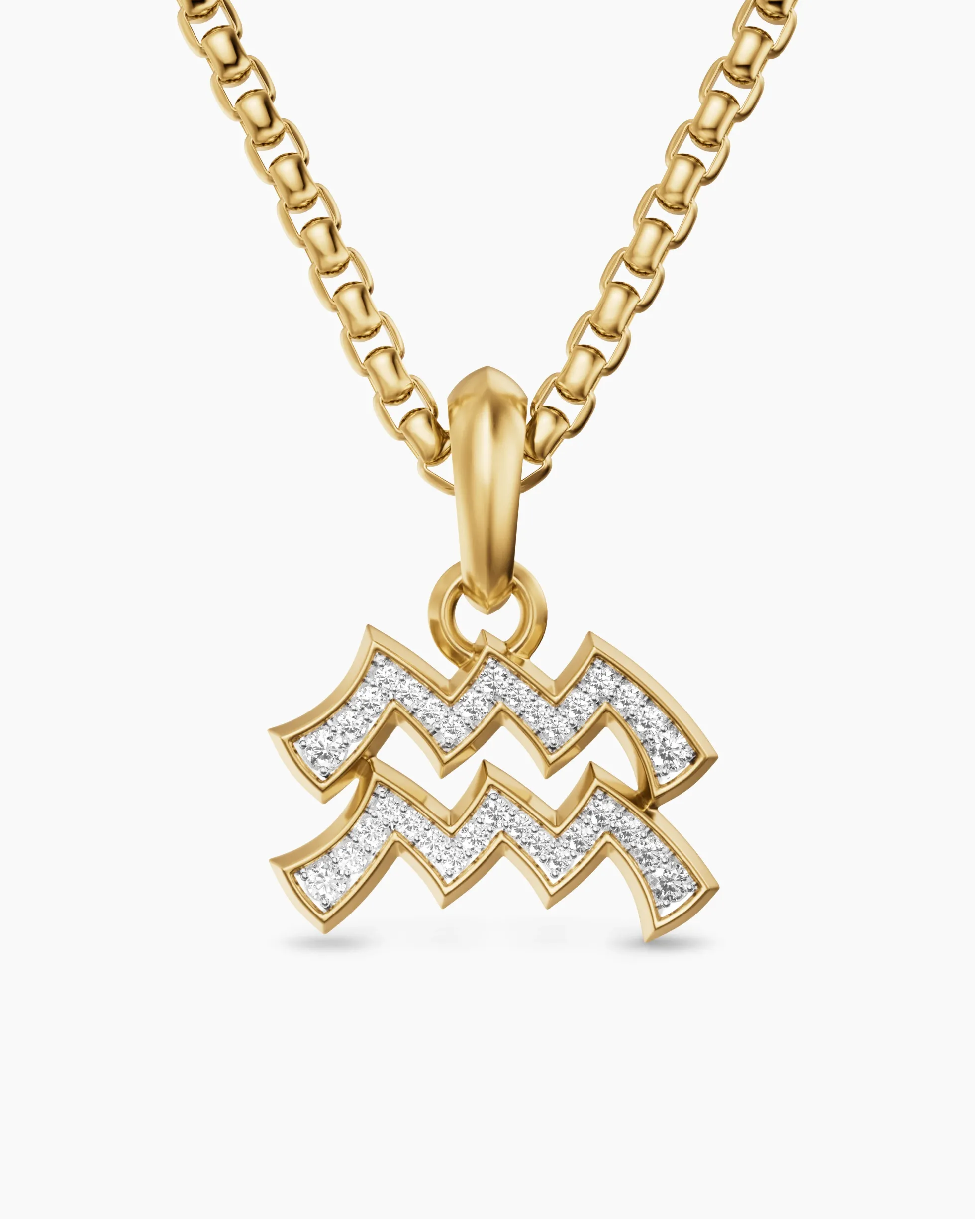 Aquarius Amulet 18K Yellow Gold with Diamonds, 17.2mm