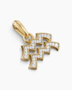 Aquarius Amulet 18K Yellow Gold with Diamonds, 17.2mm