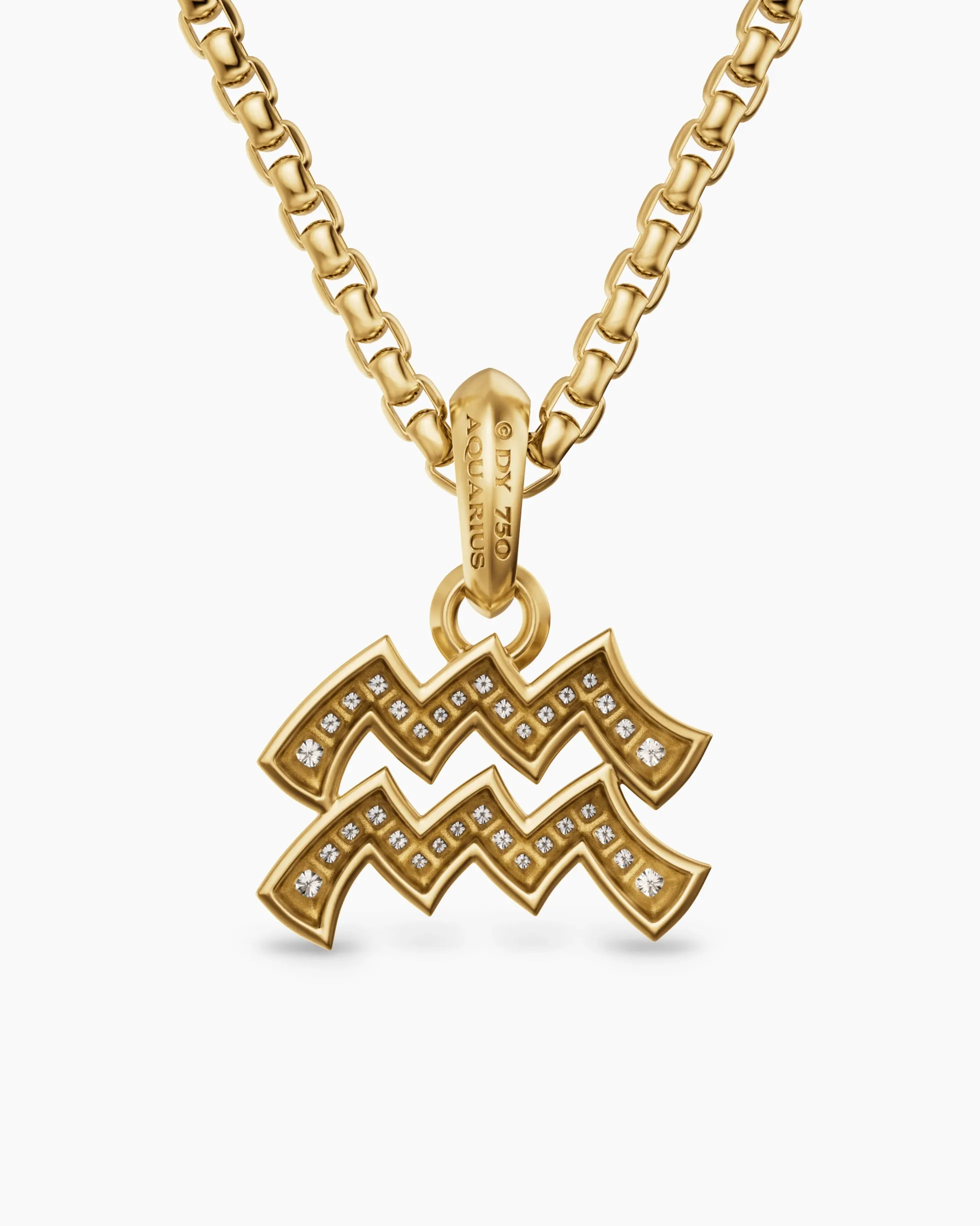 Aquarius Amulet 18K Yellow Gold with Diamonds, 17.2mm