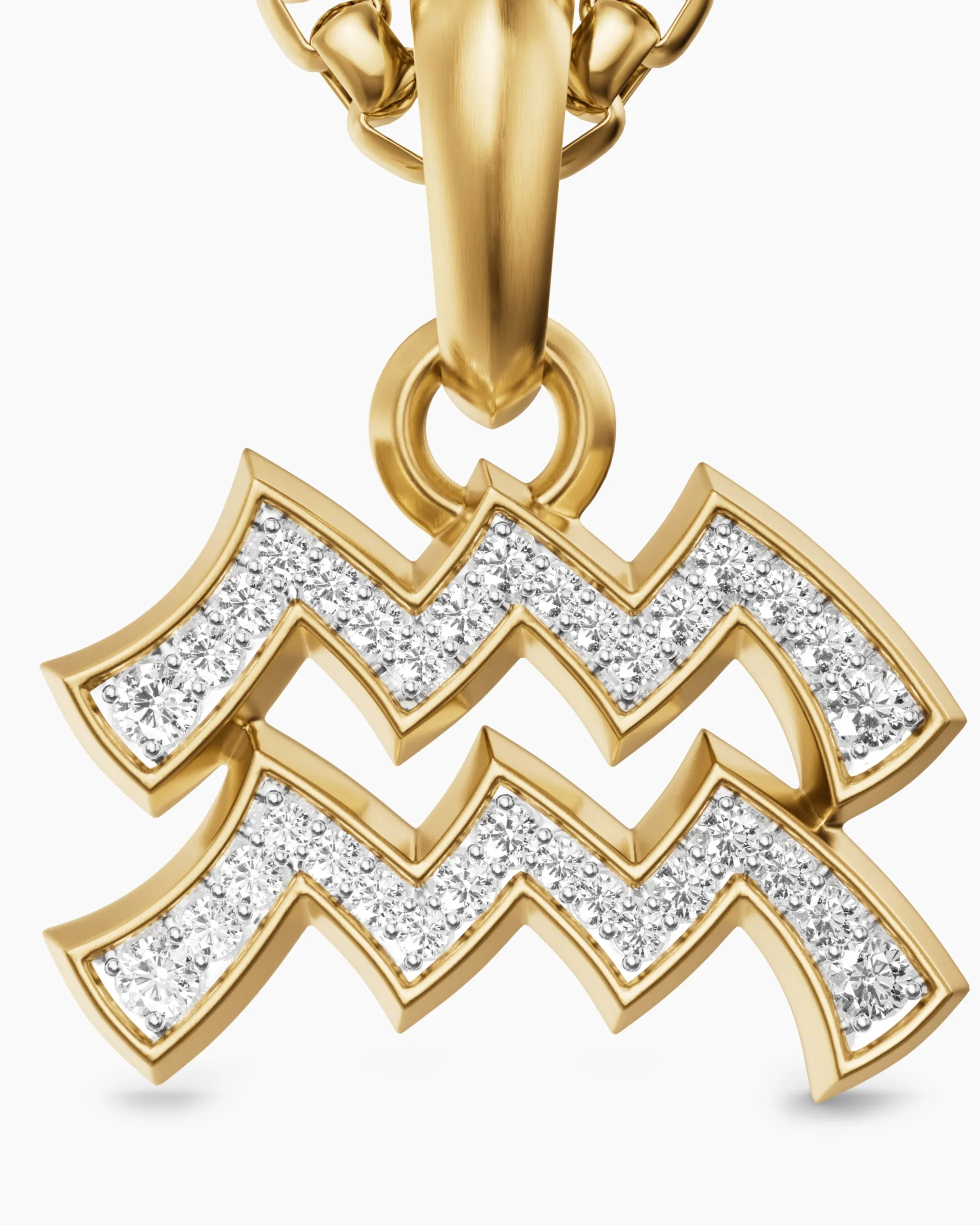 Aquarius Amulet 18K Yellow Gold with Diamonds, 17.2mm
