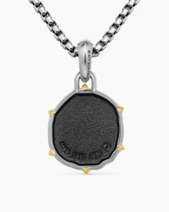 Aquarius Amulet Sterling Silver with 18K Yellow Gold, 23mm