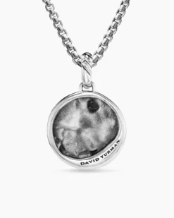 Aquarius Amulet Sterling Silver with 18K Yellow Gold and Diamonds, 19mm