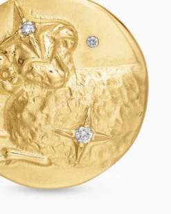 Aries Amulet 18K Yellow Gold with Diamonds, 19mm