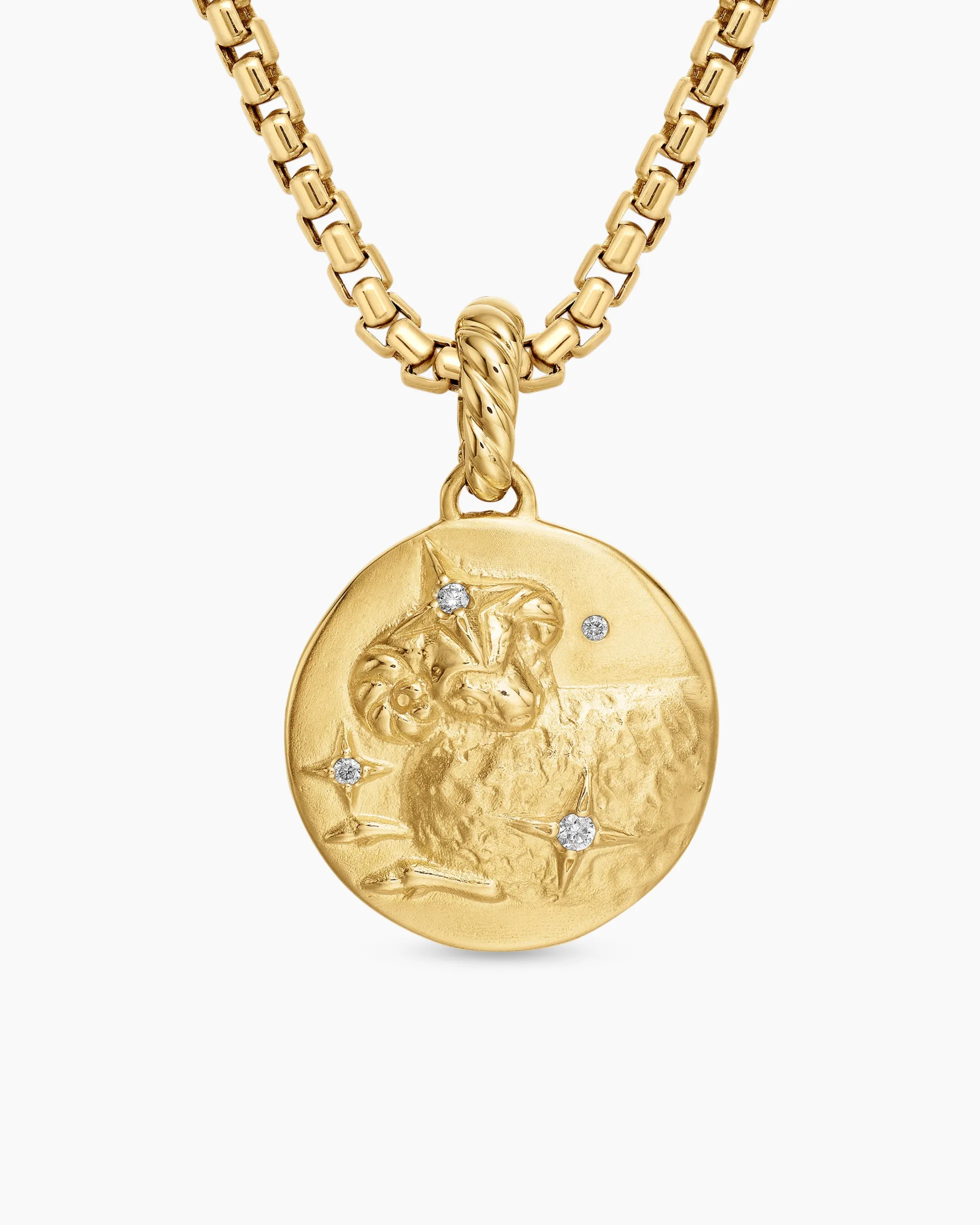 Aries Amulet 18K Yellow Gold with Diamonds, 19mm