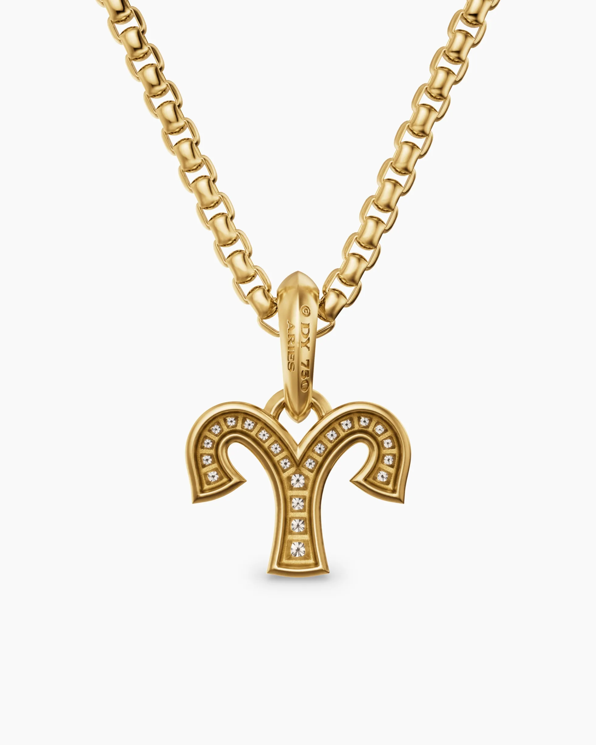 Aries Amulet 18K Yellow Gold with Diamonds, 13mm