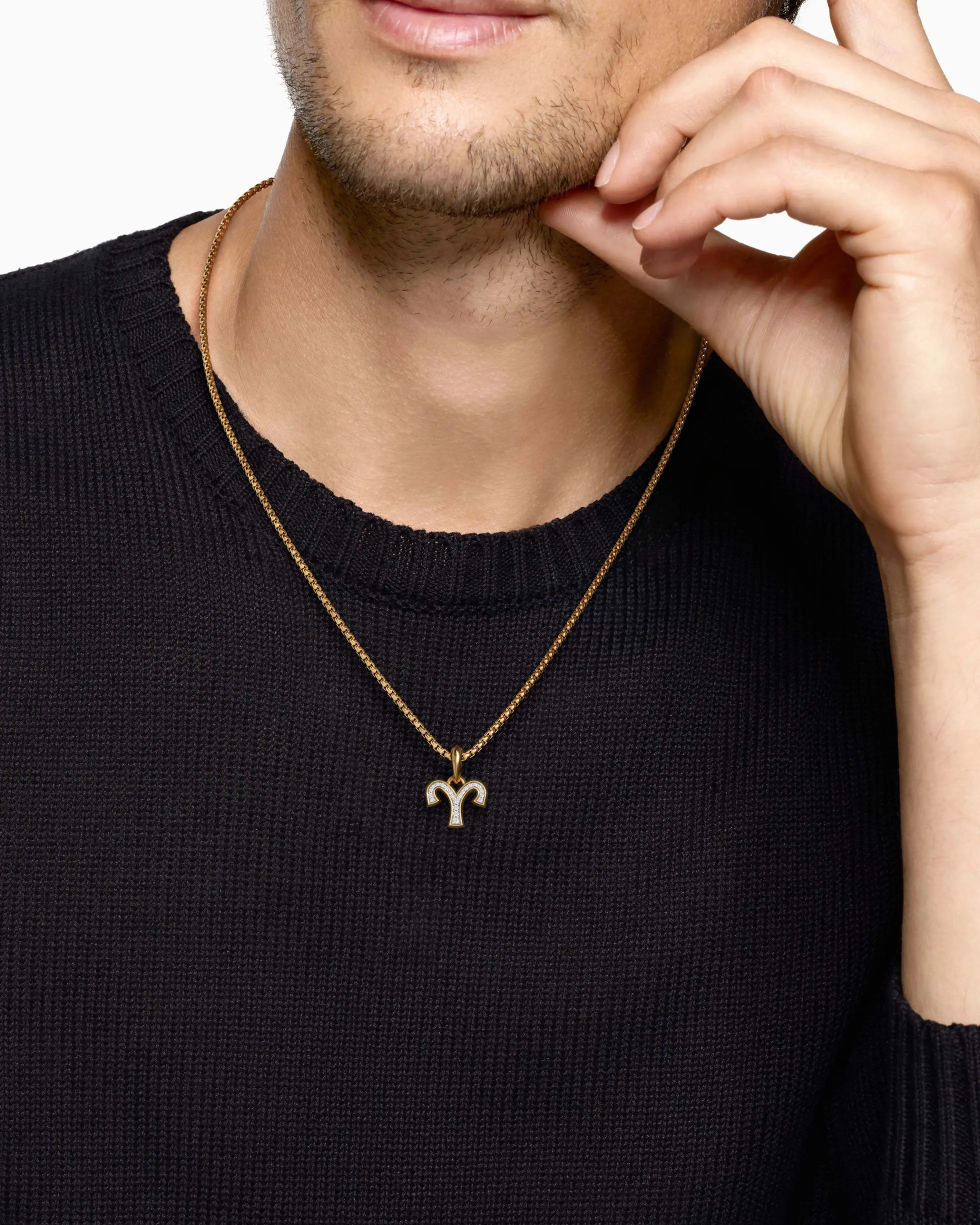 Aries Amulet 18K Yellow Gold with Diamonds, 13mm